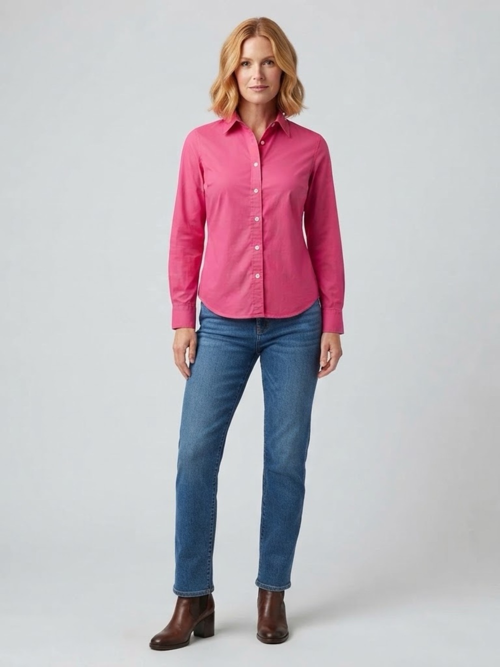 J.Crew Haberdashery Pink Fuschia Button-Up Long Sleeve Shirt